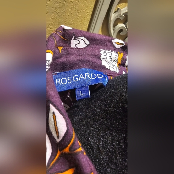 Ro's Garden Garden Deauville Dress Floral Purple L - Picture 4 of 5